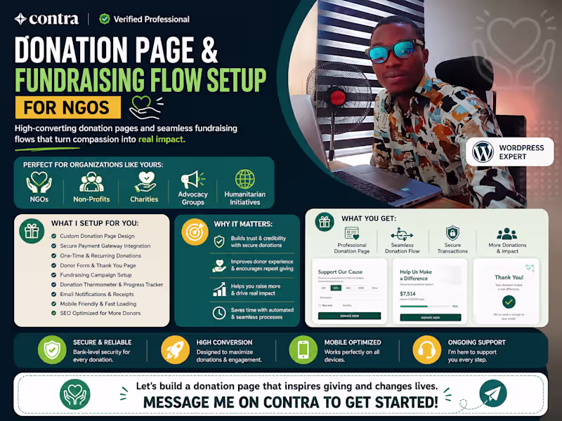 Cover image for Donation Page & Fundraising Flow Setup for NGOs