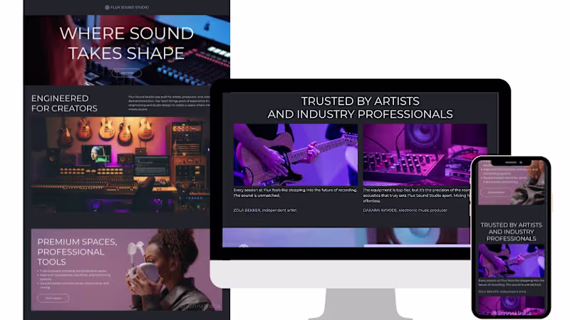 Cover image for Flux Sound Studio Landing Page