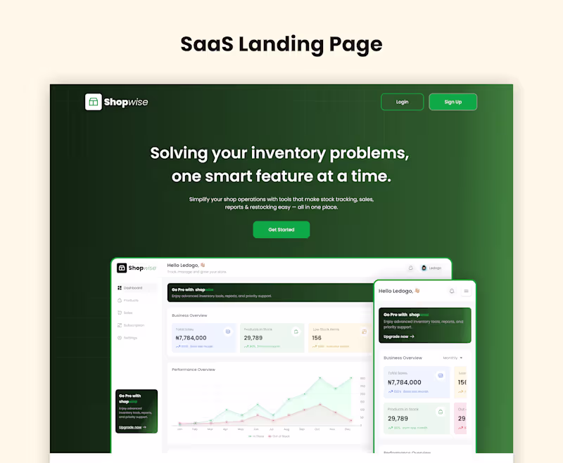 Cover image for SaaS Landing page design