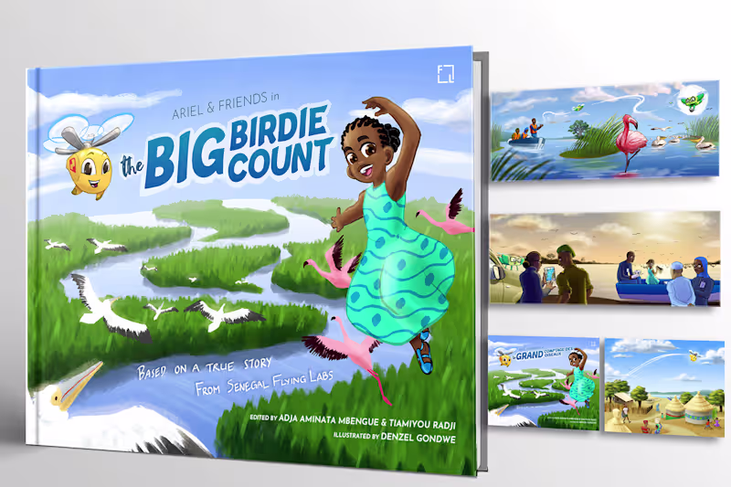 Cover image for Ariel and Friends Kids book concept for Senegal