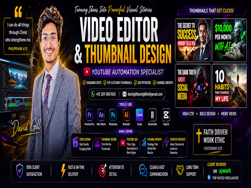 Cover image for YouTube Video Editing & Thumbnail Design | High-Retention Conten