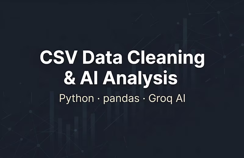 Cover image for CSV Data Cleaning & AI Analysis using Python