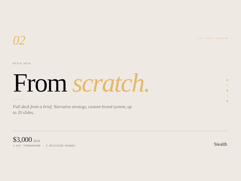 Cover image for Pitch Deck · From Scratch