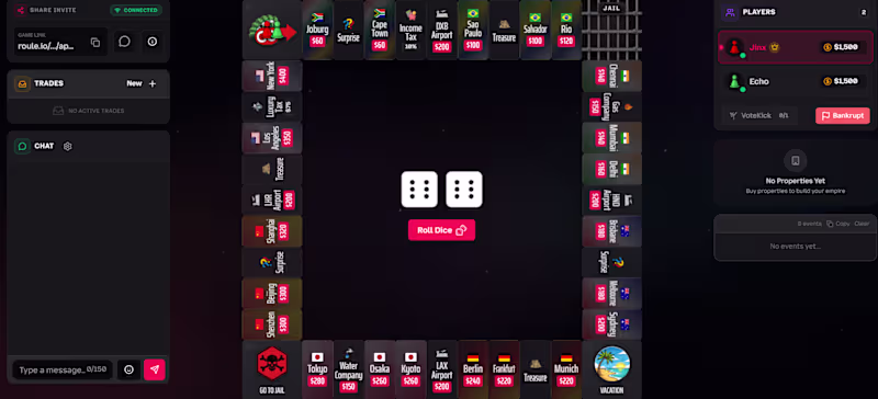 Cover image for Roule.io — Multiplayer Board Games Platform