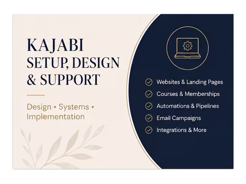 Cover image for Kajabi Setup, Design & Support