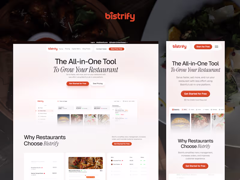 Cover image for Bistrify Product Marketing Website Development