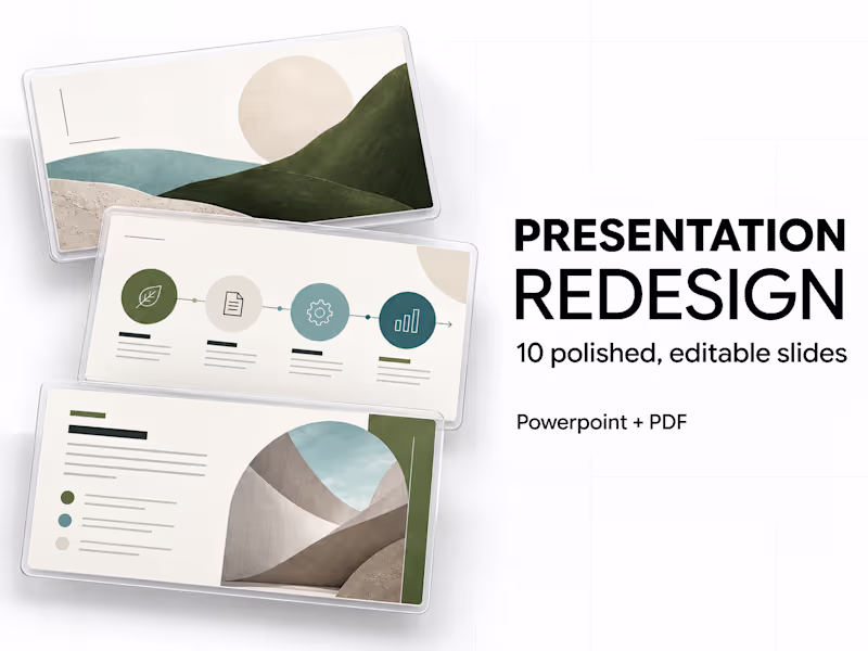 Cover image for Presentation Redesign. 10 Slides