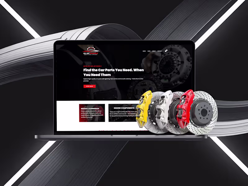 Cover image for In & Out Auto Parts Website and Social Media Project
