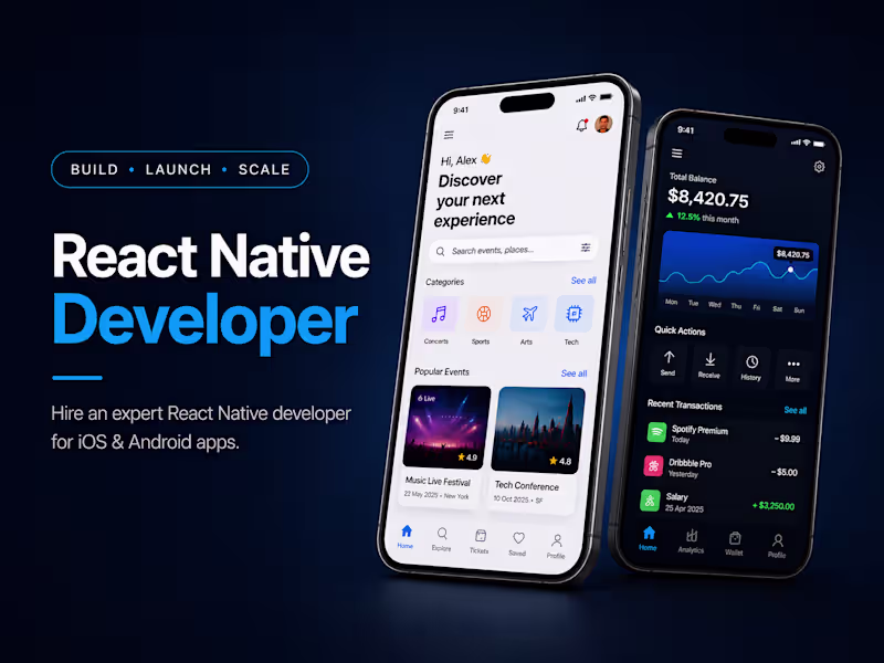 Cover image for React Native Developer for iOS & Android Apps