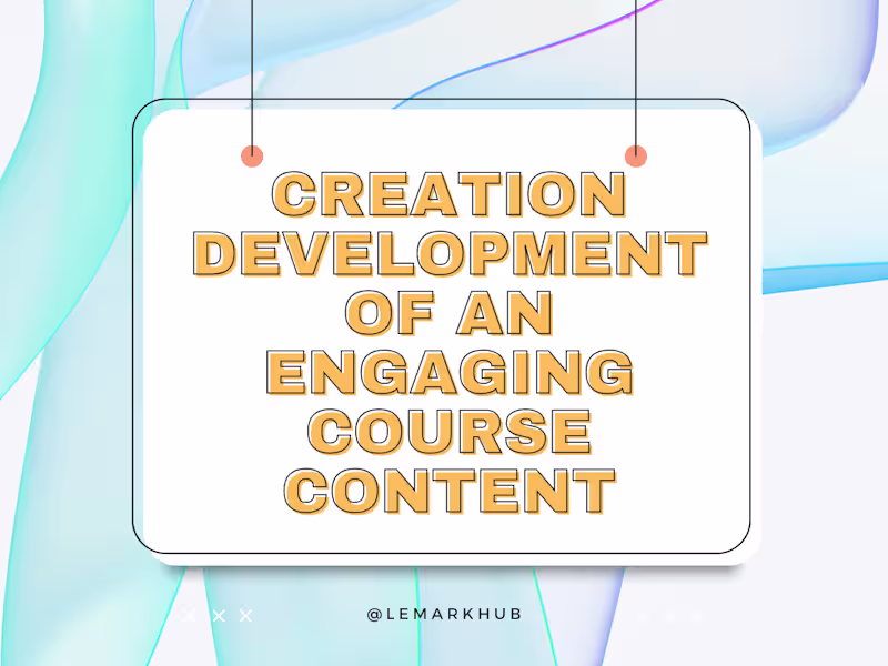 Cover image for Online Course Content Creation