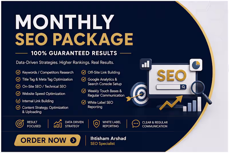 Cover image for Full-Service Monthly SEO for Sustainable Growth