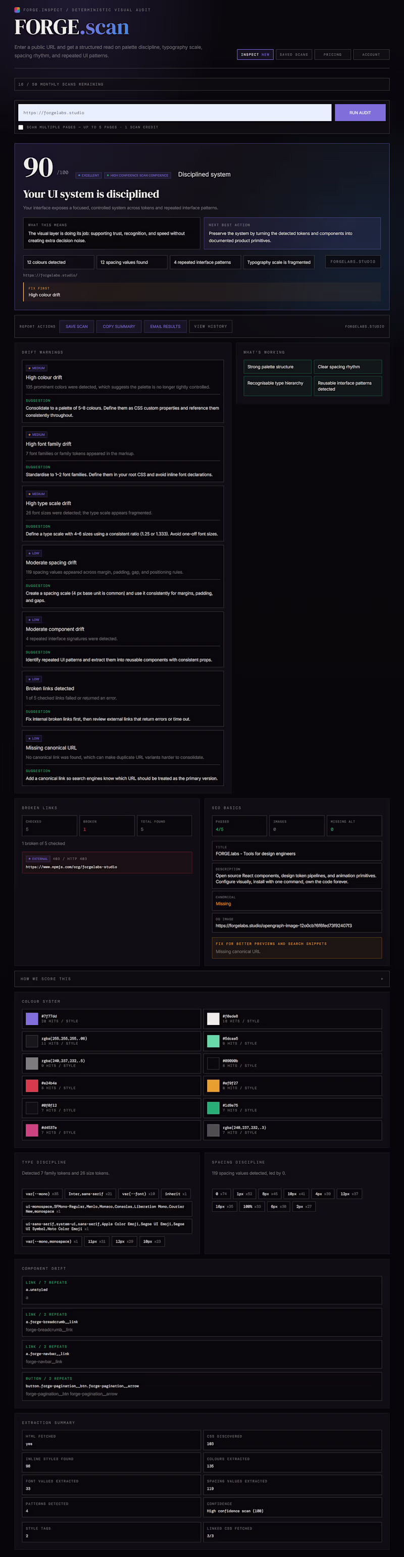 Cover image for FORGE Inspect: UI Consistency & Design Audit Tool