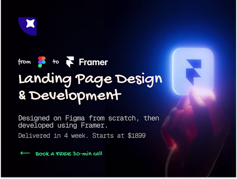 Cover image for Framer Landing Page Design & Development