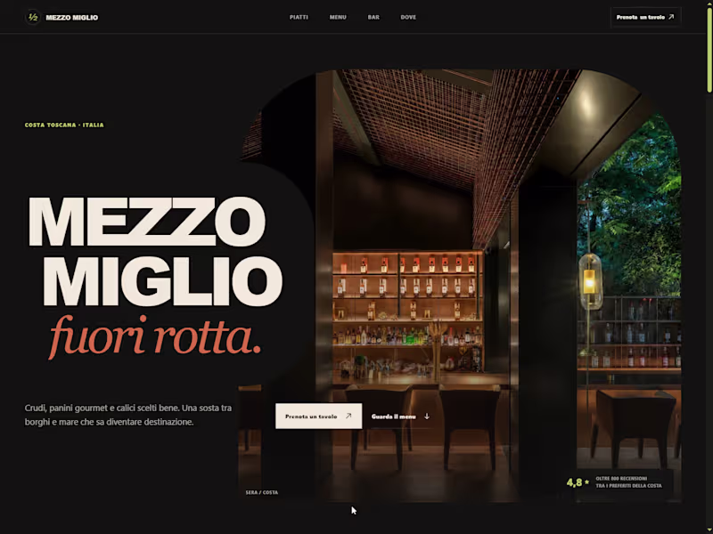 Cover image for Mezzo Miglio - Modern Restaurant