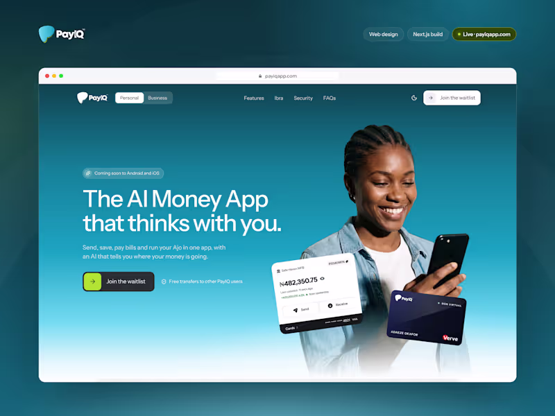Cover image for Fintech App Landing Page