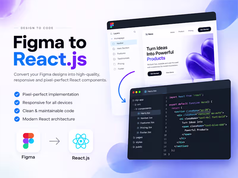 Cover image for Figma to React Js