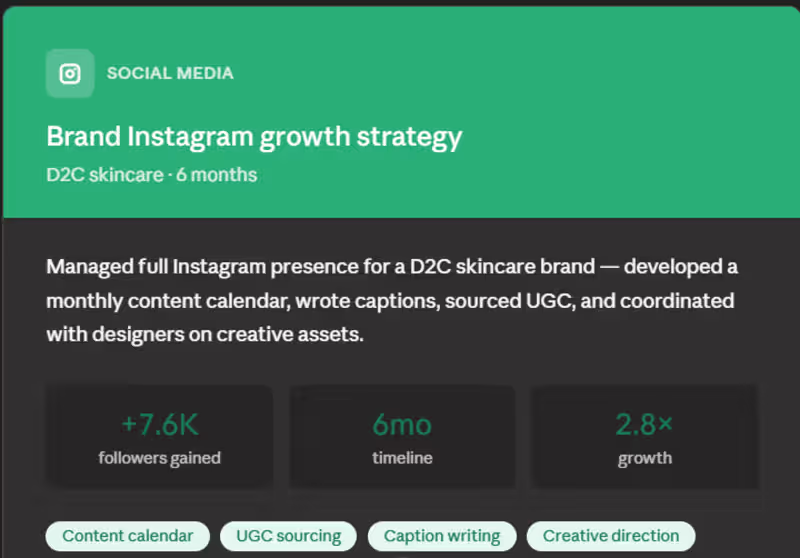 Cover image for Managed full Instagram presence for