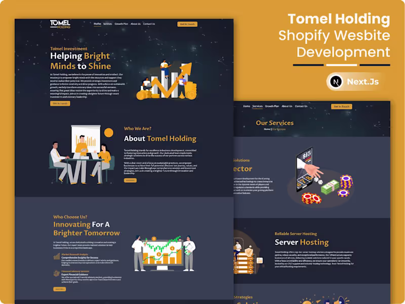 Cover image for Tomel Holding - Next.js Website Design and Development
