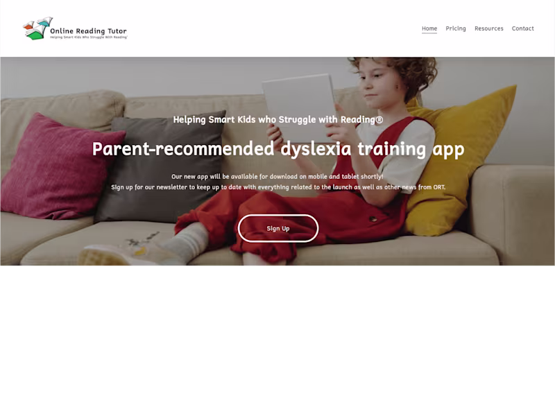 Cover image for Online Reading Tutor - Dyslexia Training App