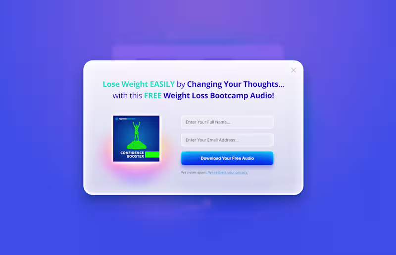 Cover image for Popup modal concept designed for