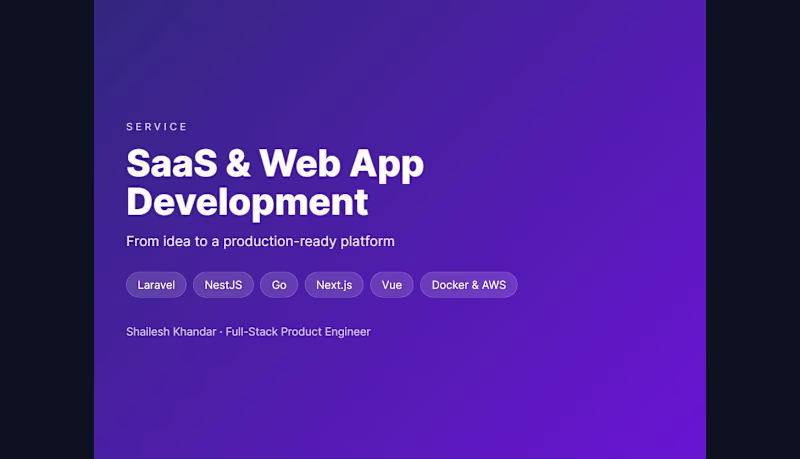 Cover image for Full-Stack SaaS & Web App Development
