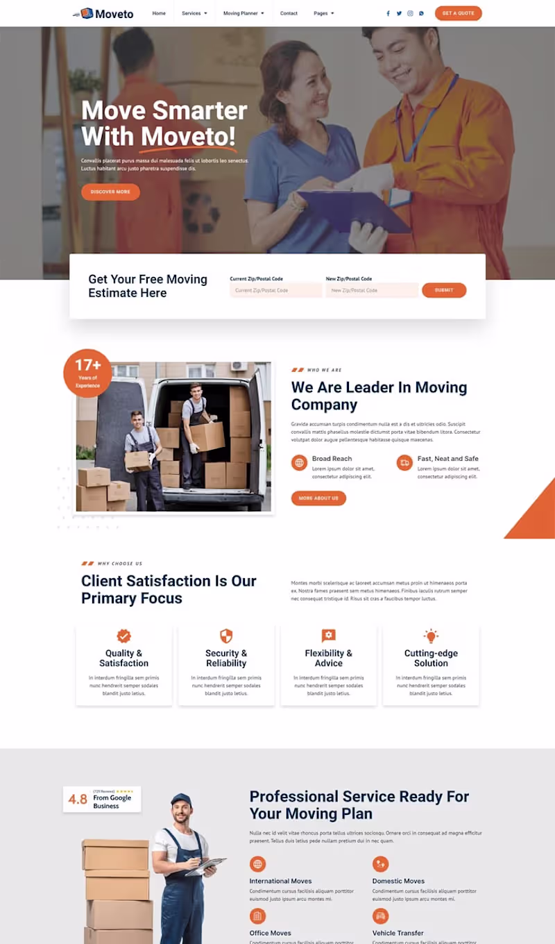 Cover image for Moving Company Website Design –