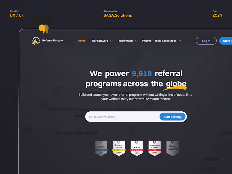 Cover image for Redesign for B2B SaaS Referral program software