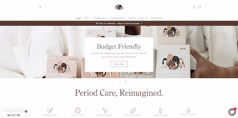 Cover image for Femme organic | Shopify Website