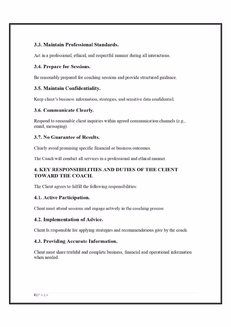 Cover image for Business Coaching Agreement Sample
This sample