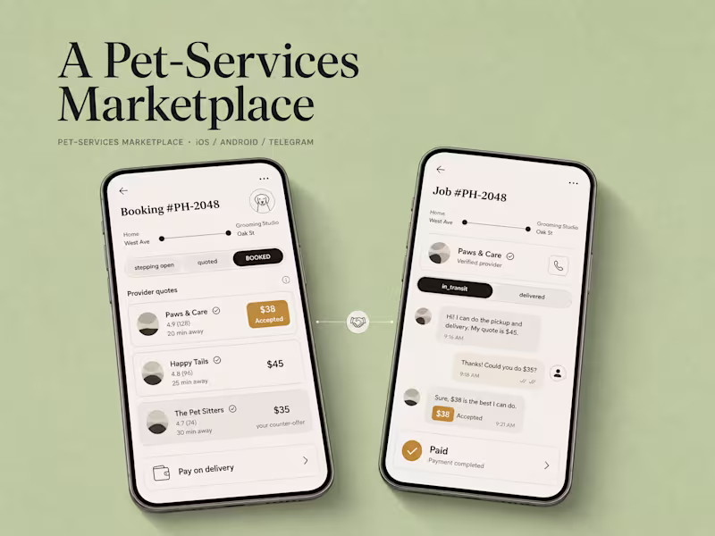 Cover image for PetHub — A Pet-Services Marketplace for iOS, Android & Telegram