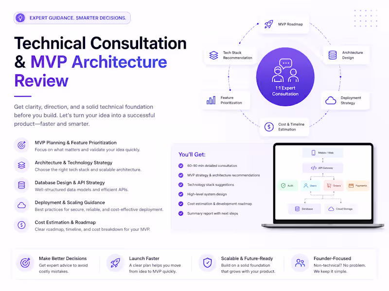 Cover image for Technical Consultation & MVP Architecture Review