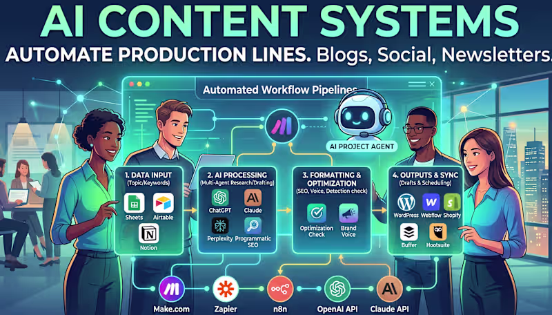 Cover image for Automated AI content system to scale blogs & social media 24/7