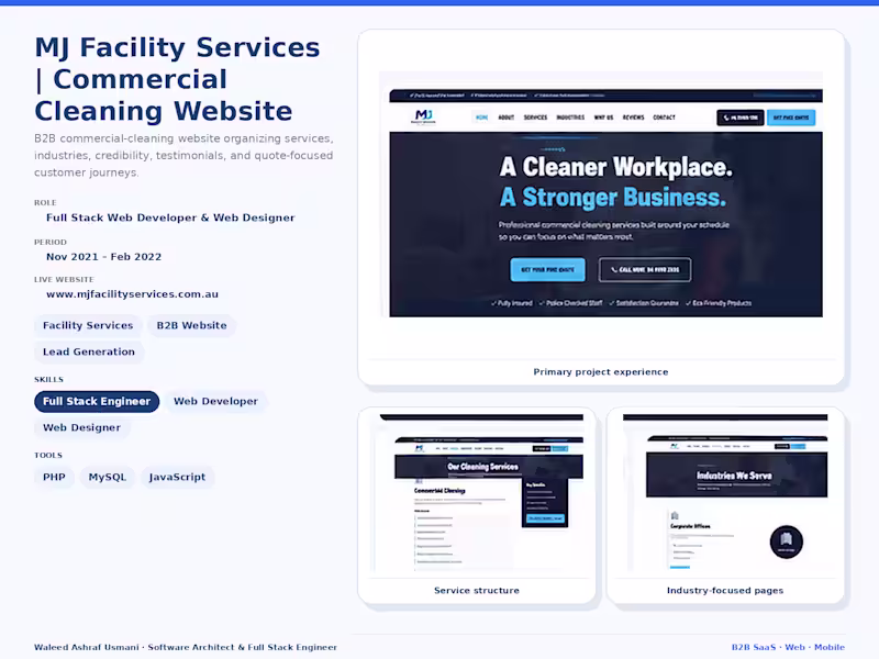Cover image for MJ Facility Services