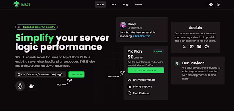Cover image for SVRJS Website Redesign