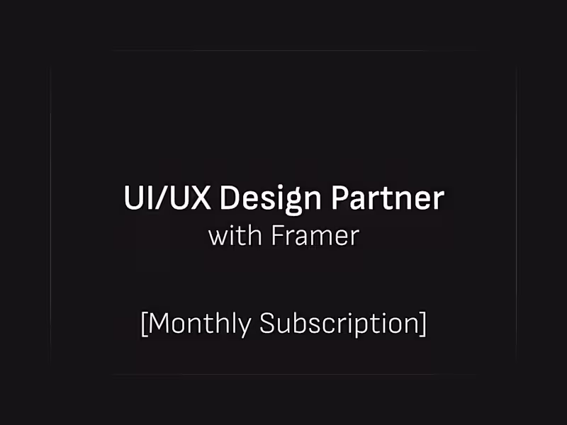Cover image for UI/UX Design Partner with Figma [Monthly Subscription]