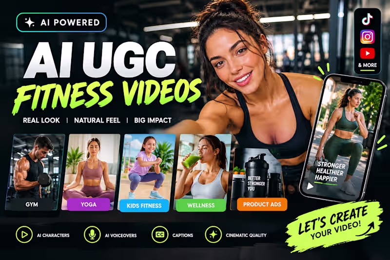 Cover image for I will create ai ugc fitness video using Seedance Higgsfield 
