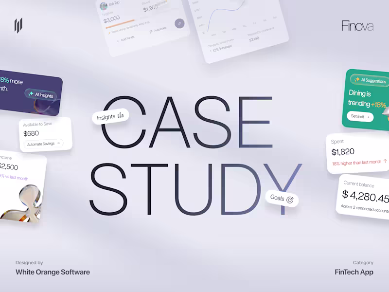 Cover image for Finova - Intelligent Personal Finance Experience Case Study