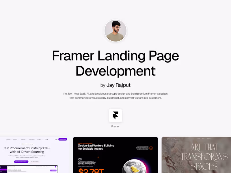 Cover image for Framer Landing Page Development