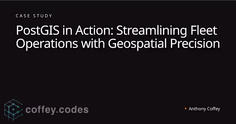 Cover image for Geospatial Optimization of Technician Dispatch with PostGIS