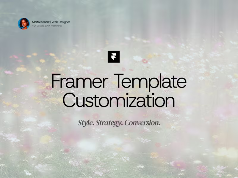 Cover image for Framer Template Customization