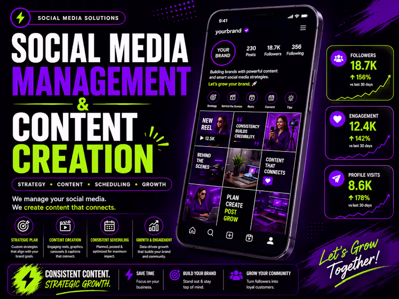 Cover image for Social media management and content creation