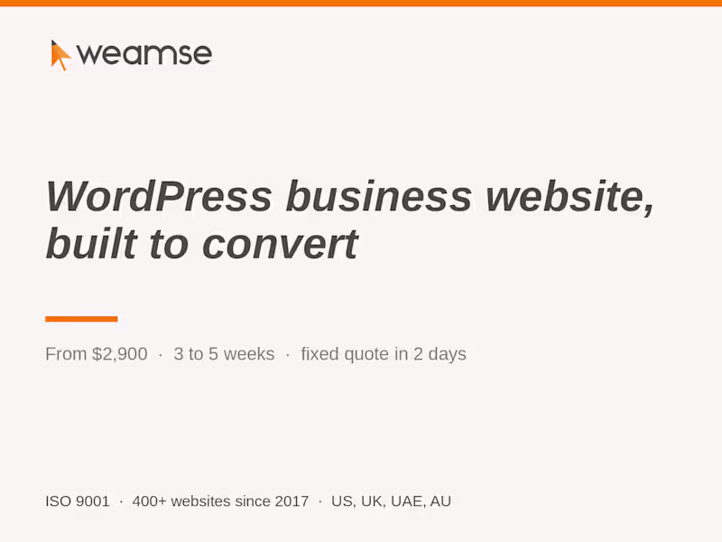 Cover image for WordPress business website, built to convert