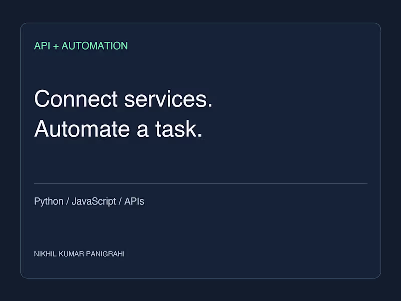 Cover image for API Integration & Python Automation