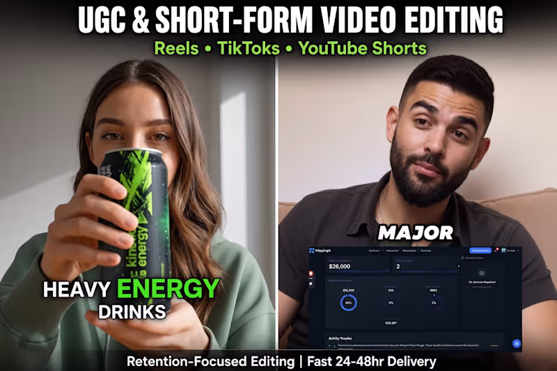 Cover image for UGC & Short-Form Video Editing (Reels, TikToks & YouTube Shorts)
