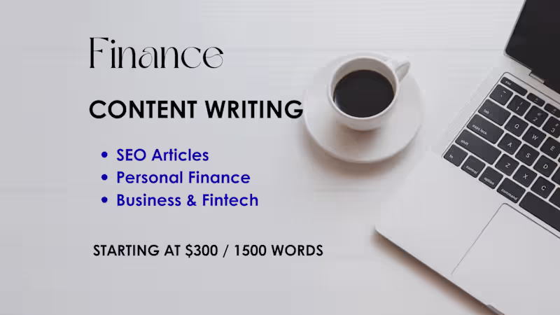 Cover image for SEO Finance & Personal Finance Content Writing
