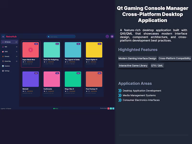 Cover image for Qt6/QML Retro Gaming Library Management System
