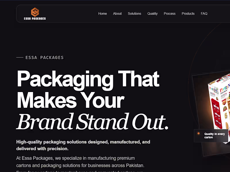 Cover image for B2B Packaging Manufacturing Website