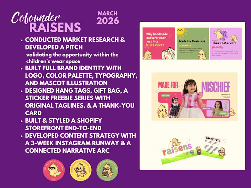 Cover image for Developing Raisens: An End-to-End Children's Wear Brand