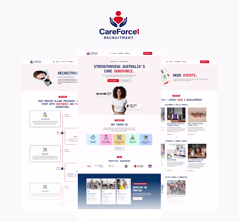 Cover image for CareForce 1 | Modern Home Care & Nursing Services Website De...