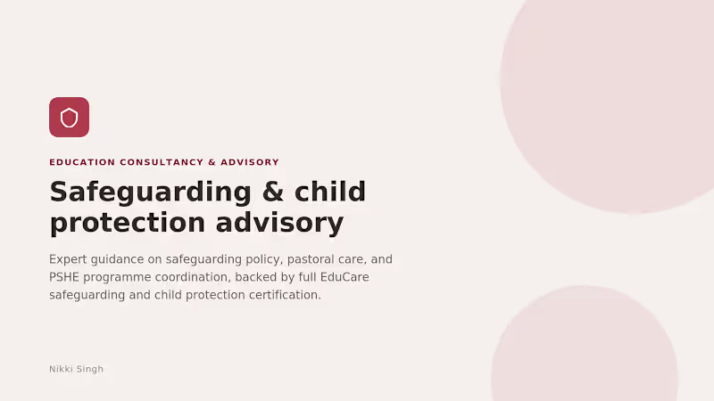 Cover image for Safeguarding & Child Protection Advisory